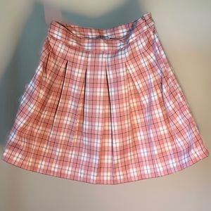 Sim & Sam Pink Plaid Pleated Skirt